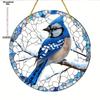 Charming Blue Jay Acrylic Sun Catcher - Winter Wonderland Window Hanging, Decorative Art for Home & Garden, Ideal Gift for Bird Enthusiasts & Nature L
