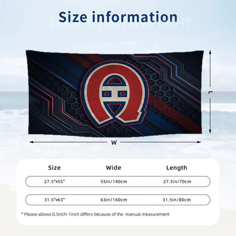 Montreal Canadiens Mode Strandtuch Tragbar Weich Schnelltrocknend Handtuch Für Schwimmen Camping Urlaub