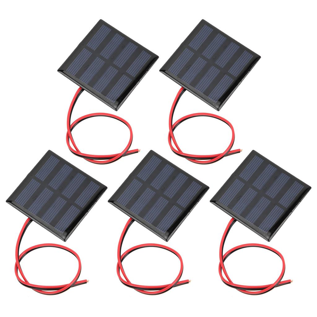 5Pcs  Solar Panel Power Supply Module Board with 30CM Red Black Line DC2V 150mA