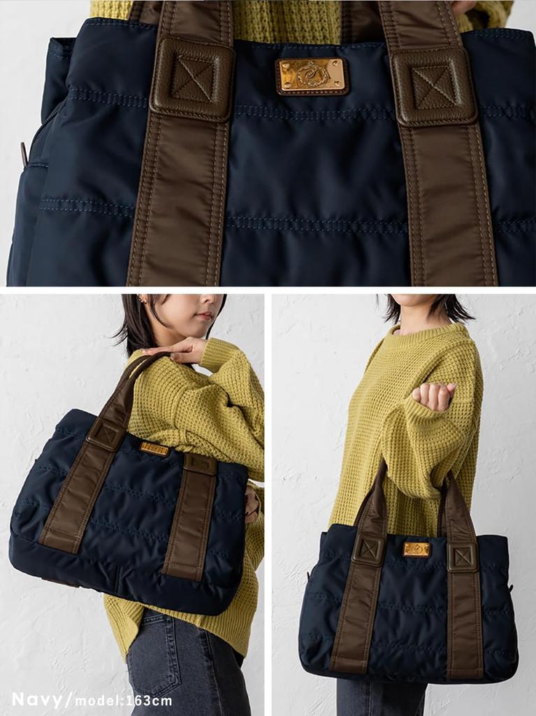 VITAFELICE Quilted Tote Bag (L) Women's Blov-vf0058 (Navy)