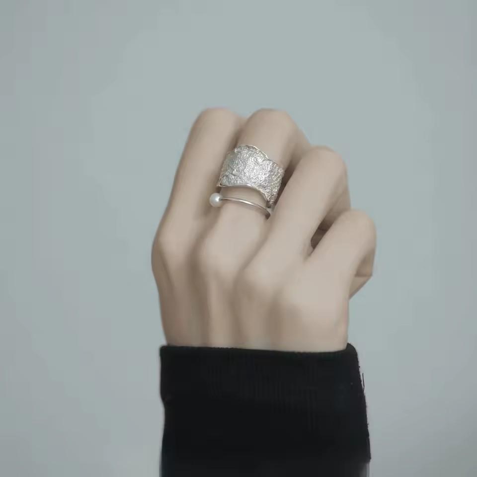 925 Silver Rings INS Fashion Hip Hop Vintage Couples Adjustable Jewelry Hollow Lines Punk Thai Silver Party
