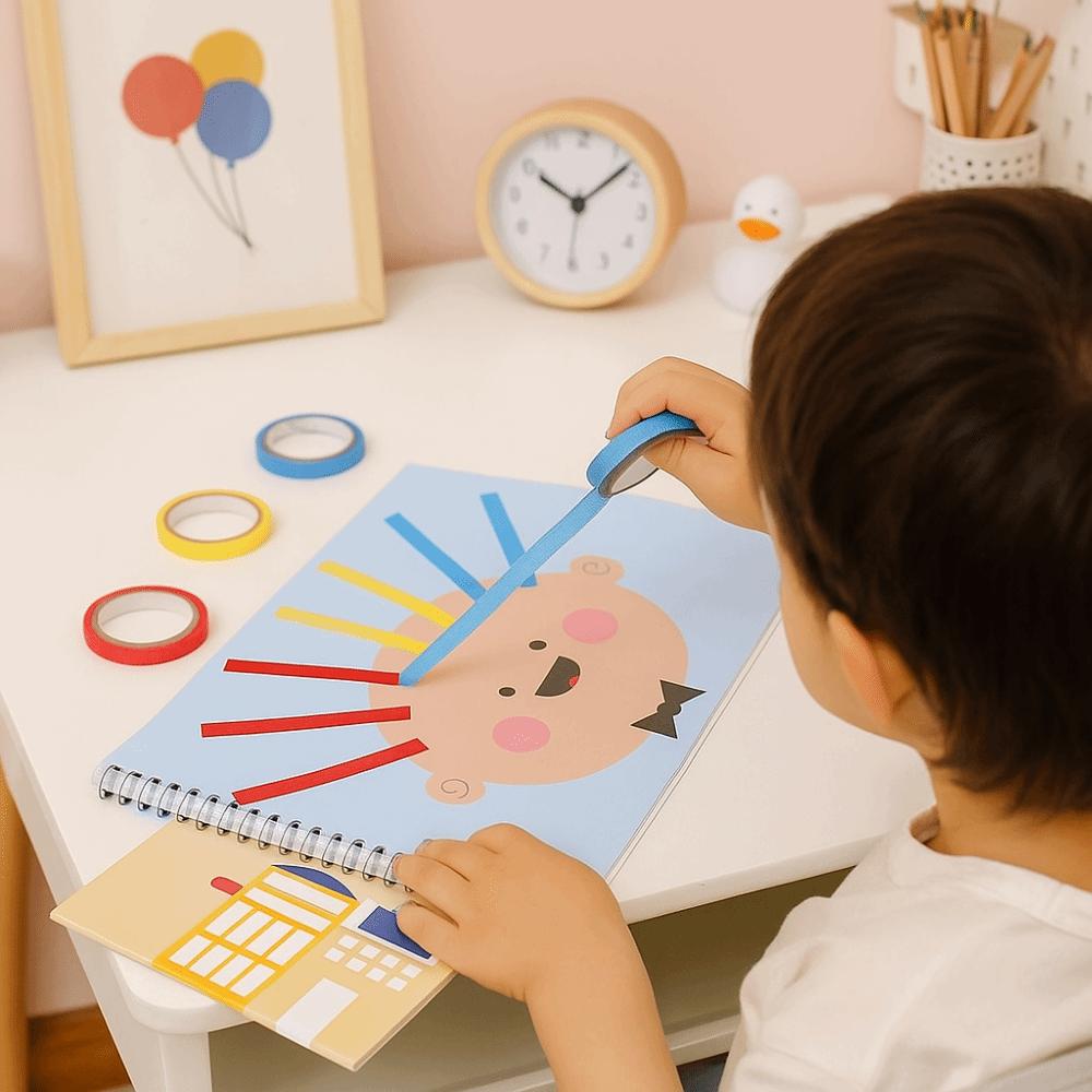 Handmade Material Cartoon DIY Set Educational Tape Coloring Toy  Creative Play