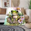 Frog Under Flowers Blanket Household Multipurpose Blanket Used For Chair Sofa Bed Soft And Warm Giving Friends And Relatives Birthday Graduation Gift