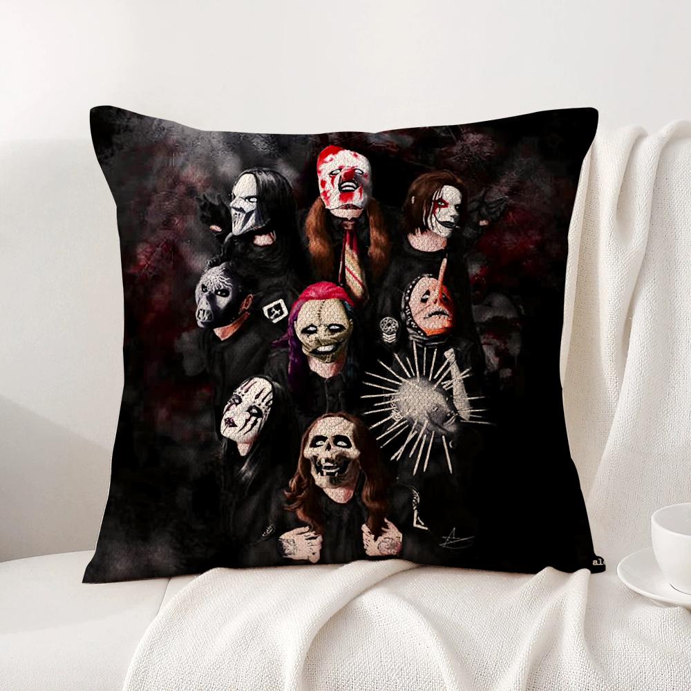 Band S-Slipknot Cushion Cover Summer Coolness Linen Fabric Double-Sided Printing Pillow Case Sofa Home Decor Gift