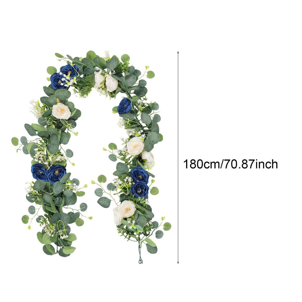 Boho Flowers Garland Artificial Eucalyptus Vine for Home Decor Table Fireplace Party Backdrop Arrangement