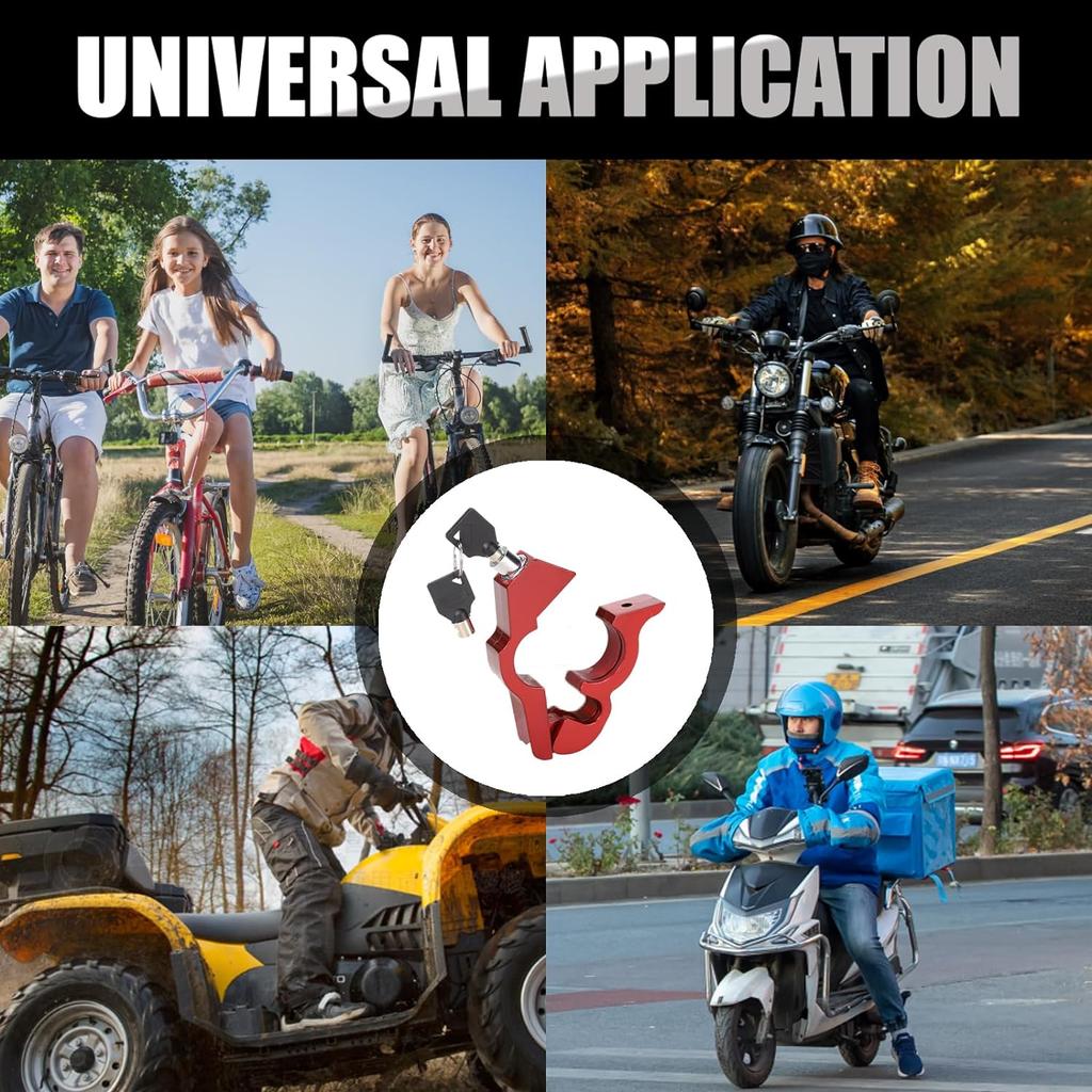 Blocare pentru ghidon de motocicletă Blocare de mâner pentru motocicletă rezistentă Accesorii de securitate antifurt pentru tubul de ghidon de 37 mm pentru mopede scutere Dirt Bike