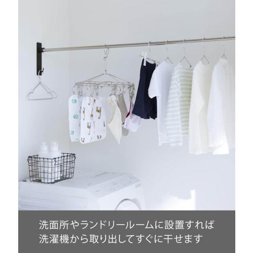 Yamazaki Tower Indoor Clothes Drying Pole Holder (Set of 2) for Drywalls, Black, Approx. W5 X D3.8 X H23cm (5 X 3.8 X 23cm) (Includes Drywall Tweezers