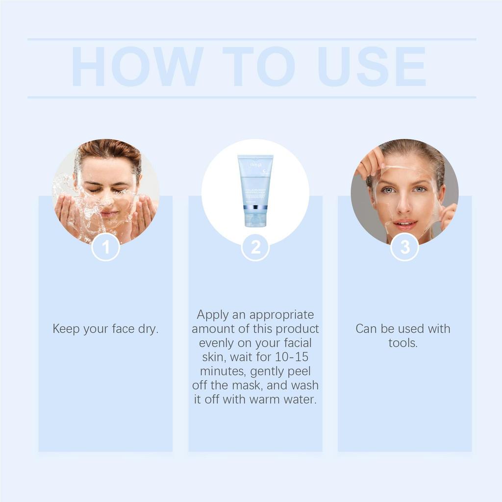 Collagen Peel-Off Mask (with Spatula): Gentle Exfoliating & Hydrating Face Mask for Firming Skin