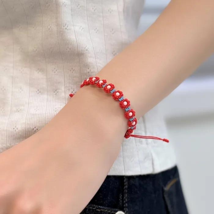 Flower Garden Color Knot Bracelet Handmade Color Knot Bracelet