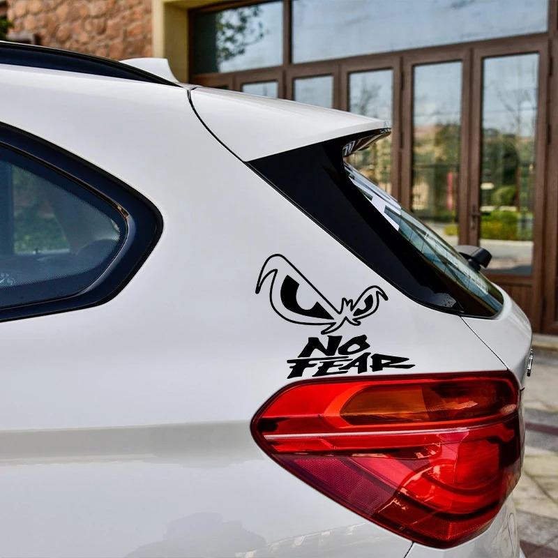 LYKX Die-Cut Vinyl Decal Eye No Fear Car Sticker Waterproof Auto Decors On Car Body Bumper Rear