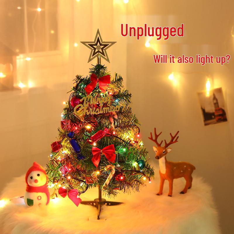 Švytintis PVC Mini Kalėdinės eglutės rinkinys (30cm & 50cm) dekoracijoms