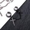 Earrings Punk Titanium Steel Cross Men Ear Cuff Dangle Earrings Korean Stud Earrings Women Ear Clip