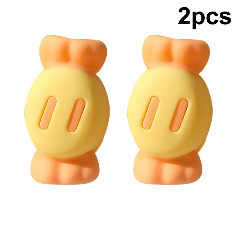 Silicone Cartoon 2-In-1 Phone Data Cable Protective Case, Cable Storage, Anti-Break Charging Cable Head, Travel