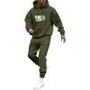 Men's Solid Color Flag Print Hooded Universal Versatile Hooded Sweatshirt Sweatpants Casual Sports Suit