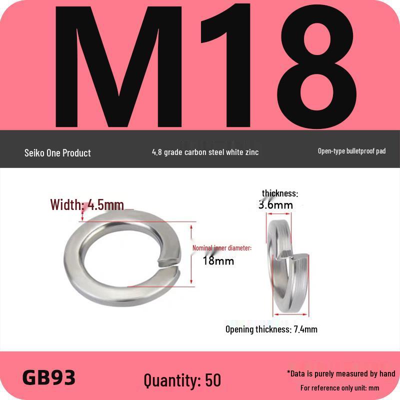 White Zinc-Plated Carbon Steel Split Spring Washer (4.8 Grade)