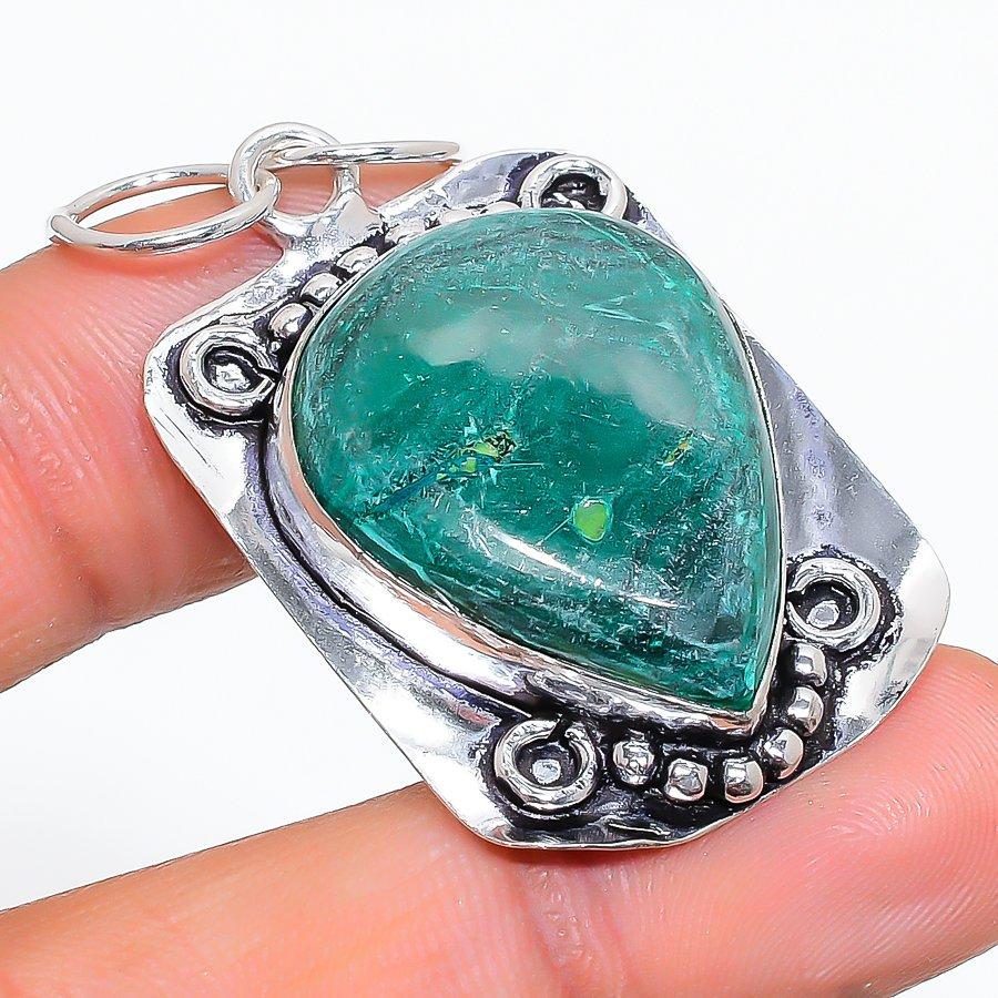 

Natural Malachite Gemstone Handmade 925 Sterling Silver Pendant 1.81 T7R80