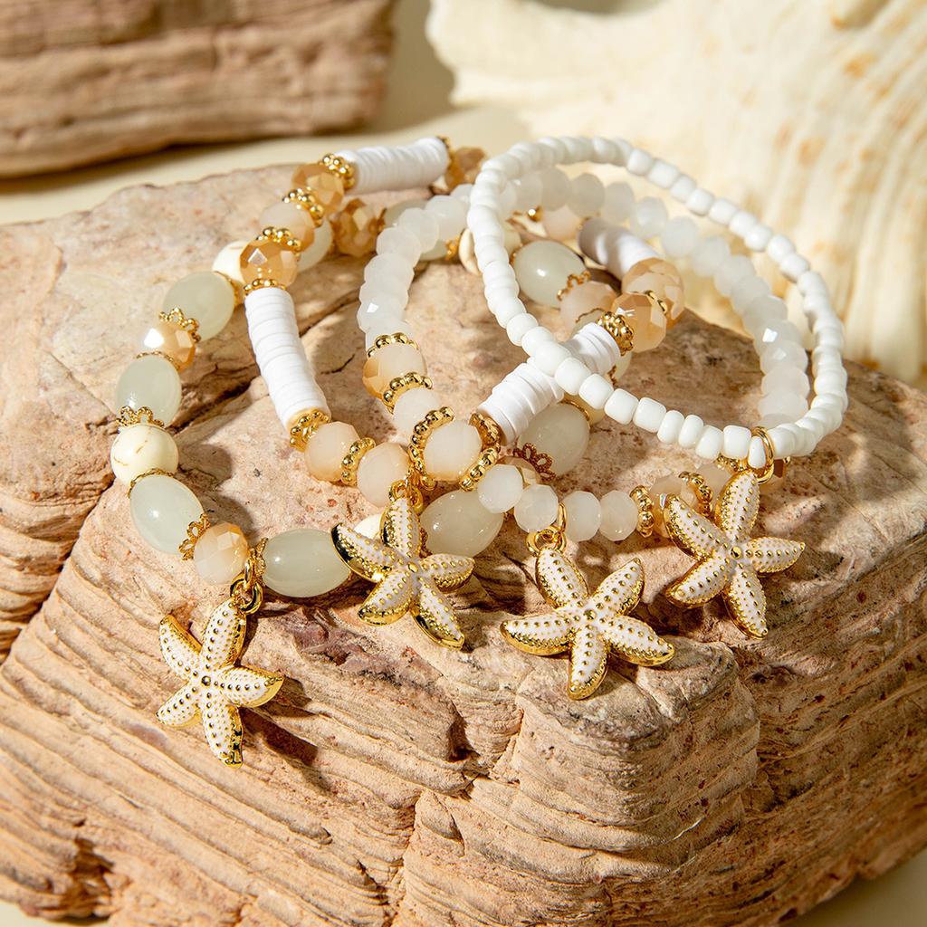Accessories Bohemian Multi-layer Beaded Bracelet, Beach Wind Starfish Pendant Colorful Bracelet Set