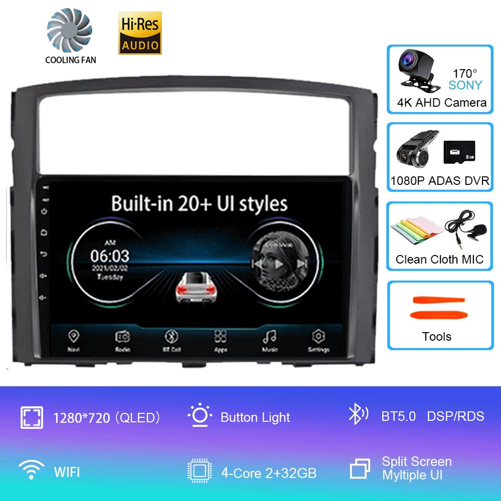 For Mitsubishi Pajero 4 V80 V90 2006-2014 8 Core 5G Car Radio Multimedia Video Player Android 14 2 Din Carplay Gsp QLED DSP