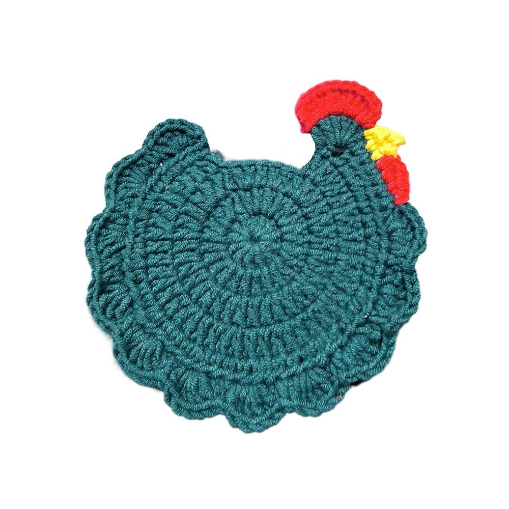 Cartoon Design Crochet Coaster Soft Fabric Insulation Placemat Woven Cup Mat  Halloween Decorative