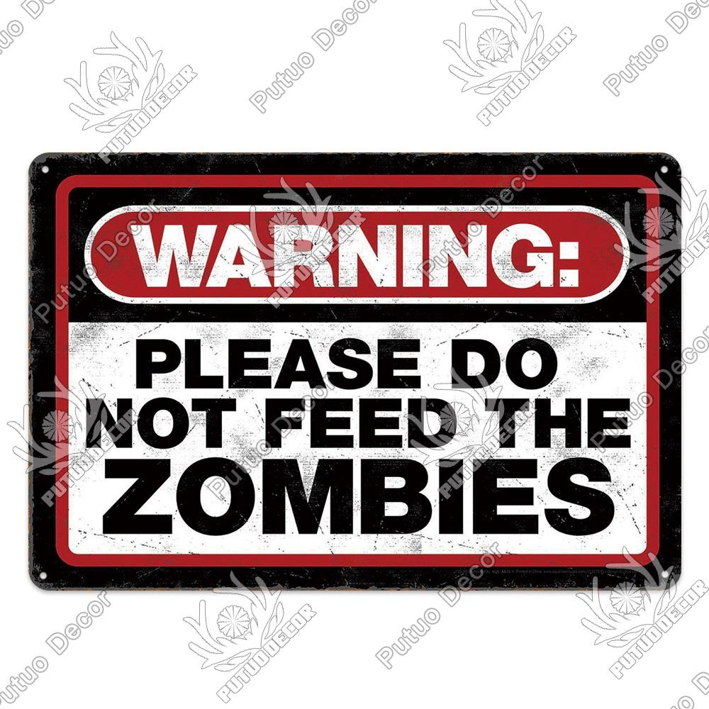 Decor Zombie Vintage Tin Sign Plaque Metal Plate Retro Posters Wall Decor for Bar Pub Club Man Cave Art Painting