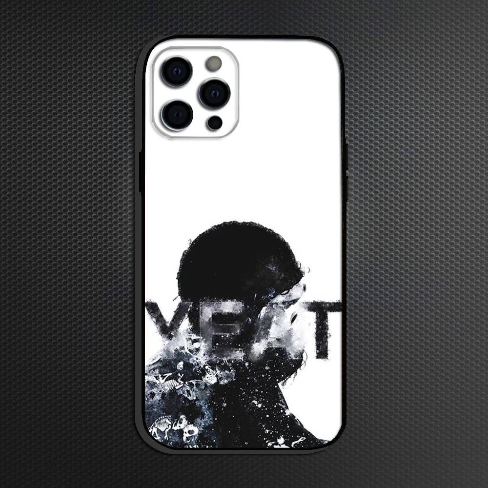 Y-Yeat Rapper AfterLyfe Pouzdro na telefon Pro iPhone 16,15,14,13,12,11 Plus,Pro Max, Měkký silikonový černý kryt