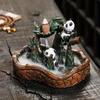 Bamboo Panda Incense Backflow Burner Backflow Incense Holder Waterfall Incense Burner Home Living Room Decorations Office