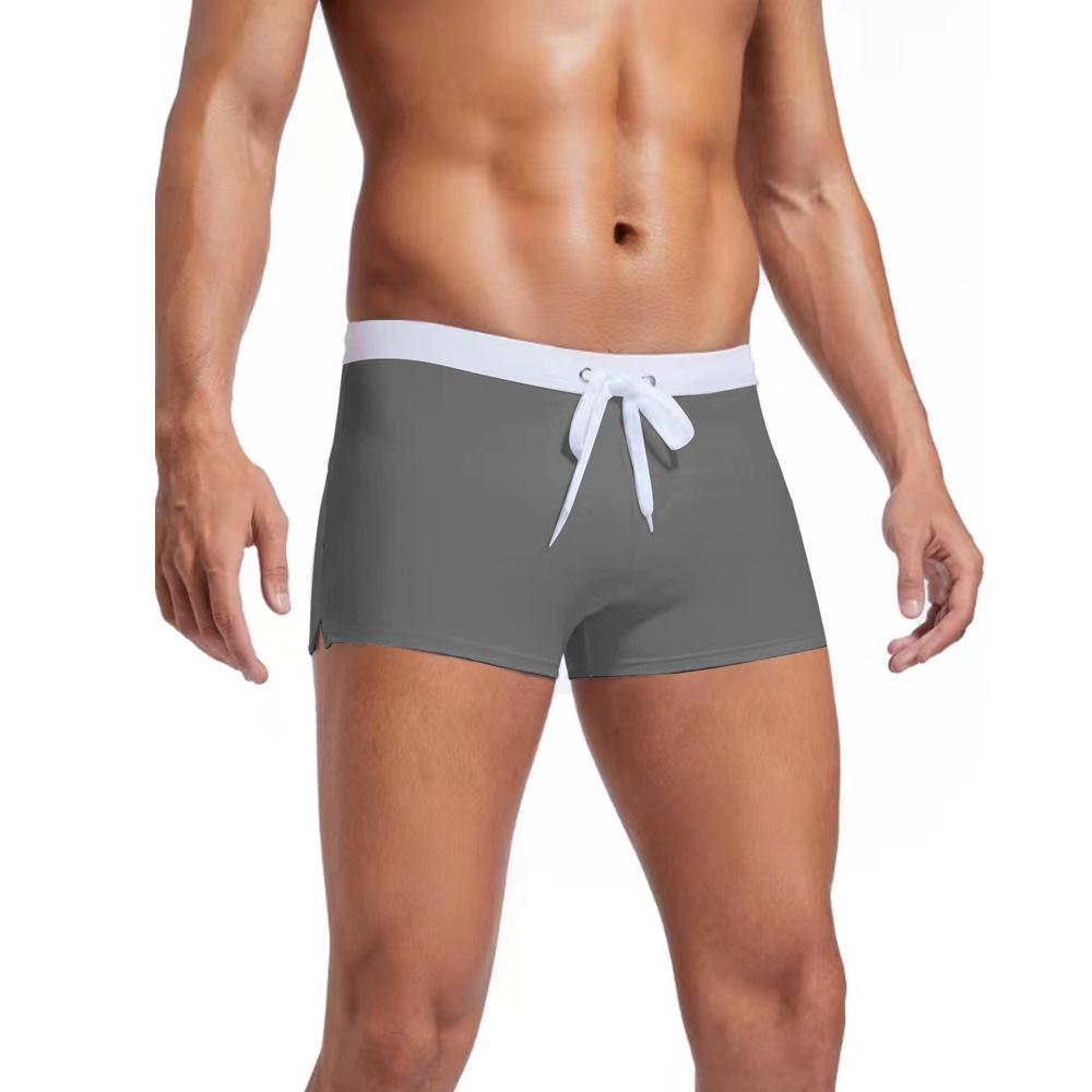 2026 Men's Solid Color Anti-See-Through Quick-Drying Sports Shorts with Drawstring
