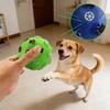 Squeaky Ball Dog Toy Puppy Chew Toy with Paw Print Texture Interactive Dog Teeth Cleaning Toy for Aggressive Chewers