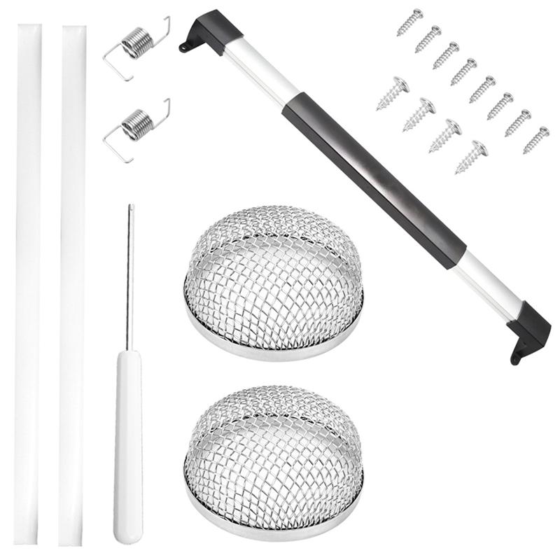 For RV For RV Motorhome, Camper, Travel Trailer Screen Door Crossbar Handle+ Furnace Vent Screen Replacement Set Kit