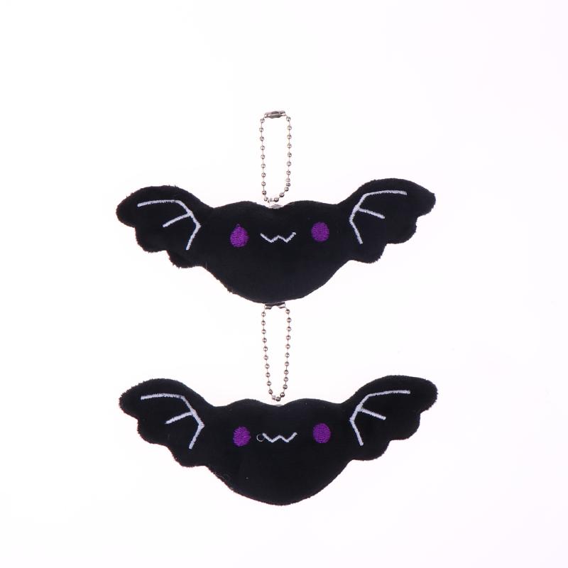 2 Stück Niedliche Stoffplüsch Fledermaus Schlüsselanhänger Halloween Mini Plüschpuppe Taschenanhänger Mehrfarbig Schlüsselzubehör Geschenk