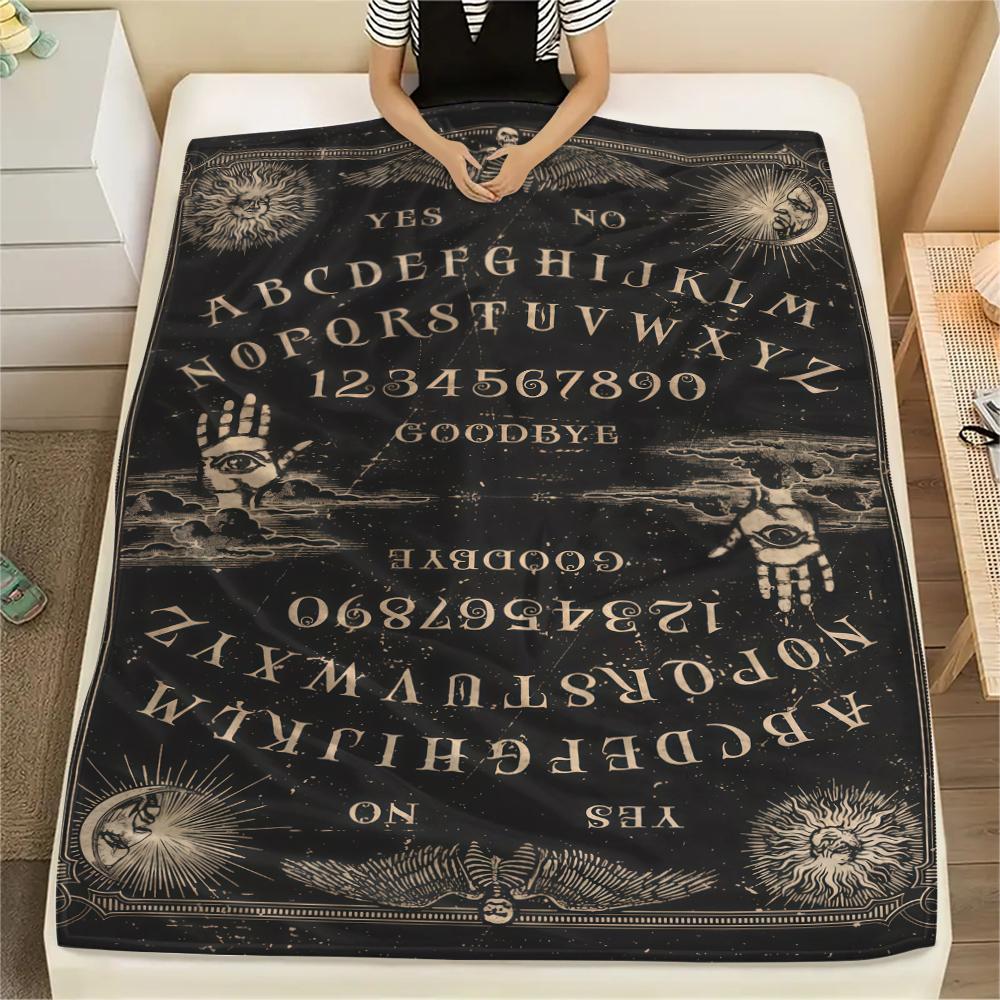 1PC Psychic Board Print Flannel Blanket, High Quality All Seasons, Home Decor, Warmth and Comfort, Perfect for Christmas Gifts