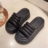 Spring Summer Lady's Chunky Platform Slippers Wedge Heels Sandals Women's Non Slip Outdoor Flip Flops Mujer Soft Thick Bottom