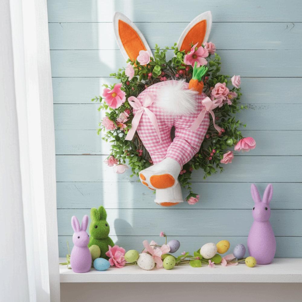 Realistic Design Bunny Bottom Wreath Reusable Material Realistic Wreath  Indoor Decoration