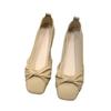 [Amano] 2025 Flat Shoes Design Sense Evening Wind Single Shoes Women's Summer Square Head Soft Leather Fairy Gentle Grandma Shoes