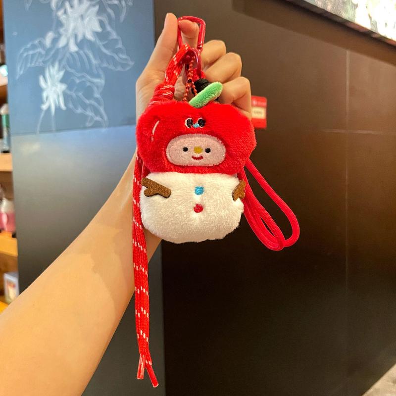 Christmas Plush Pendant Versatile Cartoon Backpack Keychain Christmas Tree Decorative Pendant Cute Ornament as the picture