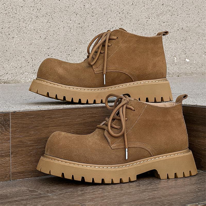 Outdoor Mountaineering Martin Boots Men's Spring New British Big Head Tooling Boots Medium Top Rhubarb Boots 1638-J