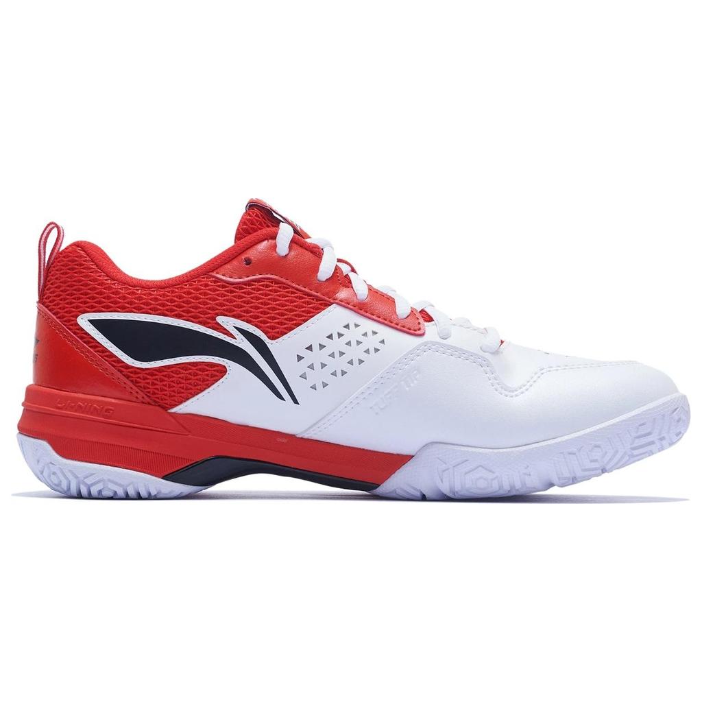 New LiNing Blade LITE Blade Lite Cushioning Anti Slip And Wear Resistant Rebound Low Top Badminton Shoes Unisex White Red AYZT005-4