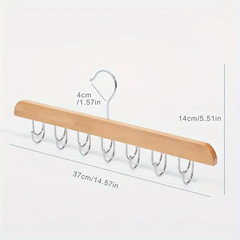 Wooden Belt Rack Hanger 20 Hooks Multi-Functional Tie Scarf and Accessory Organizer Space-Saving Closet Storage Solution