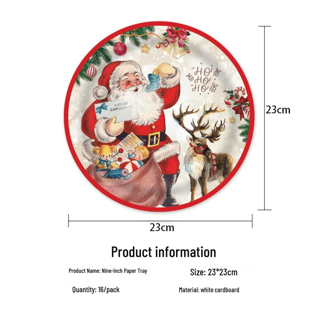 Holiday Party Set: Santa Claus Plates, Napkins, Cups & Flags