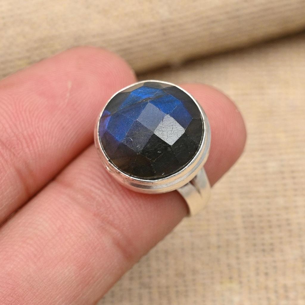 Labradorite Gemstone Håndlagde 925 Sterling Sølv Ringsmykker til Thanksgiving