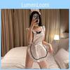 Elegante Costume da Cameriera in Poliestere Sexy Lingerie per Role-playing da Donna Taglia Unica