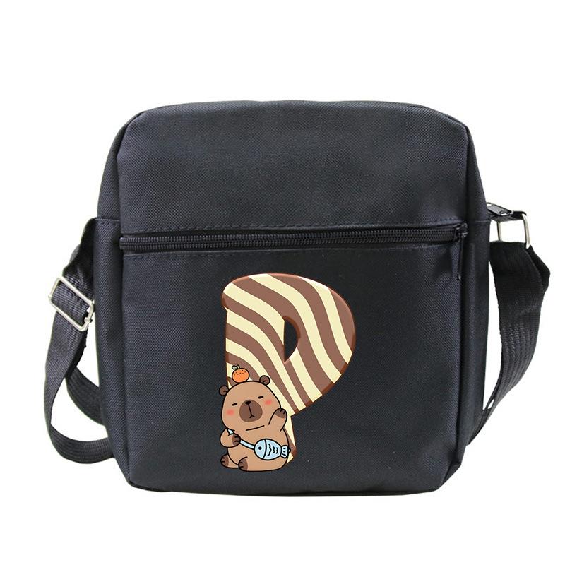 New Kapibara 26 letter printed messenger bag student children multi-functional leisure portable bag