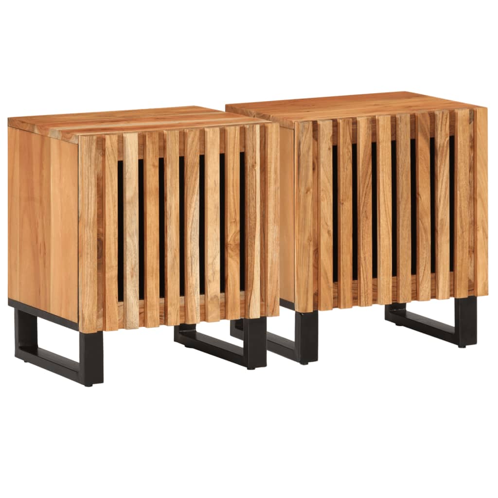 Nightstands 2 pcs 40 x 34 x 46 cm Solid Acacia Wood