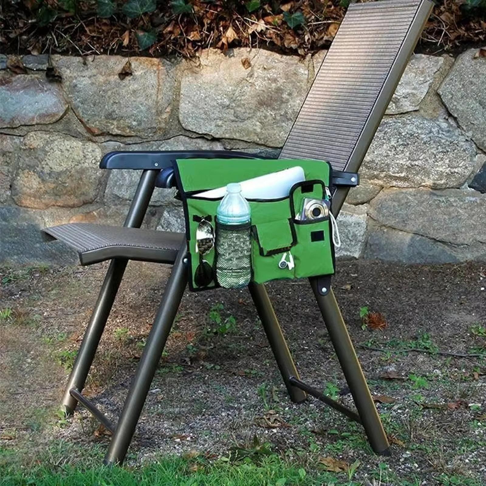 

Beach Armrest Side Organizer Wearproof Multifunctional Easy To Clean 600D Oxford Cloth Beach Arm Chair Tote Bag for Travelling One Size