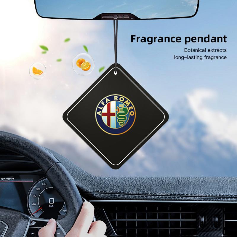 PRTZU1 Car Perfume Pendant Air Freshener Hanging For Alfa Romeo 156 159 147 4C 8C 166 Giulia Giulietta Mito Stelvio Spider GT Tonale