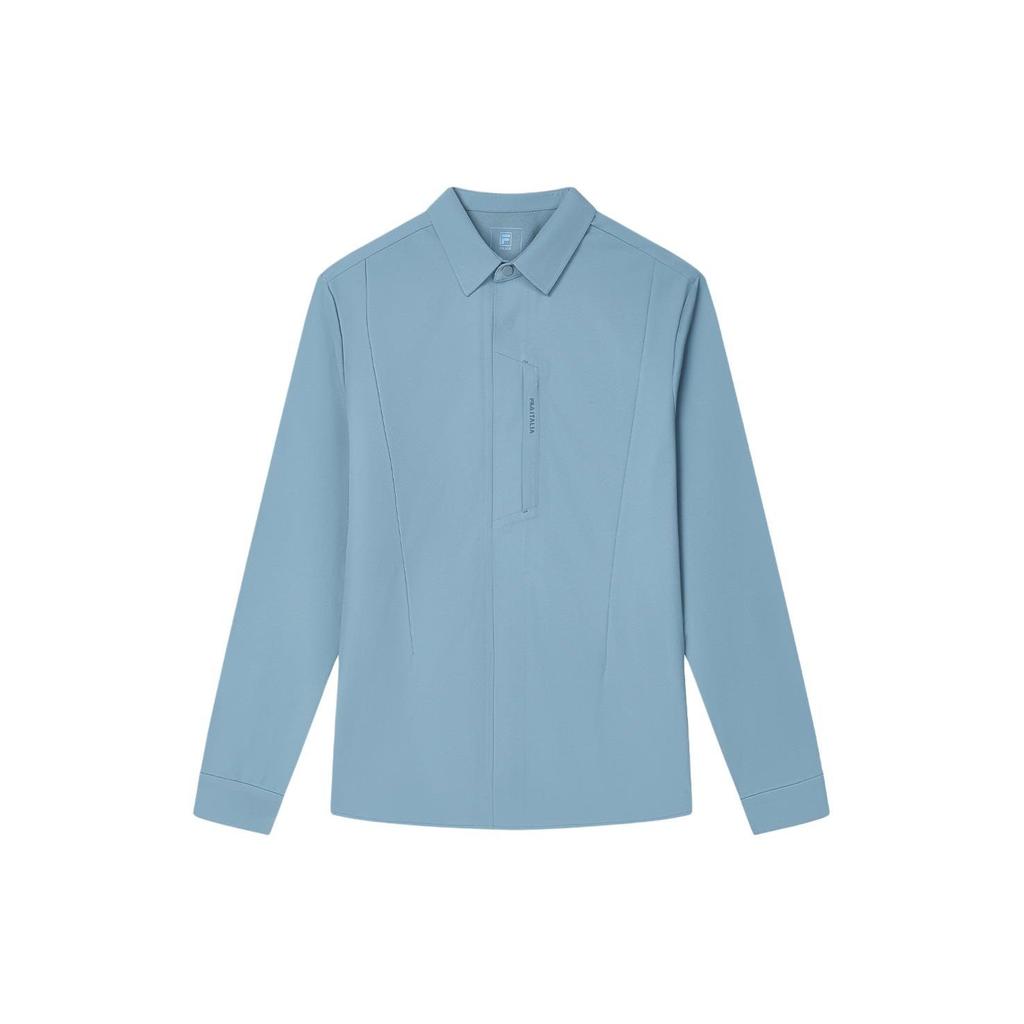FILA Solid Color Casual Woven Long Sleeve Shirt Men shirts Dreamy-Blue F11M412403F-BU