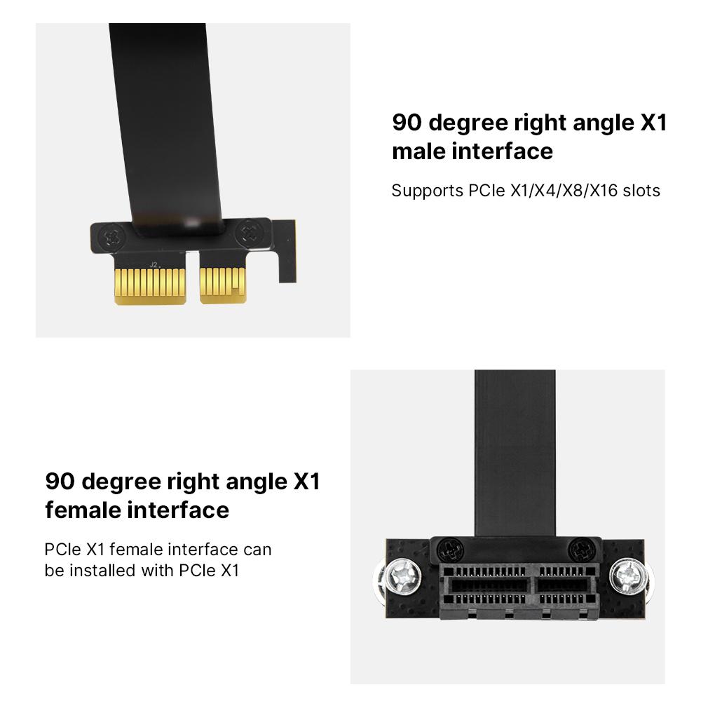 FENVI PCIE 3.0 X1 Riser Cable 90 Degree Right Angle 8Gbps PCIe 3.0 X1 To X1 Extension Cable for PCI Express WiFi Card Adapter