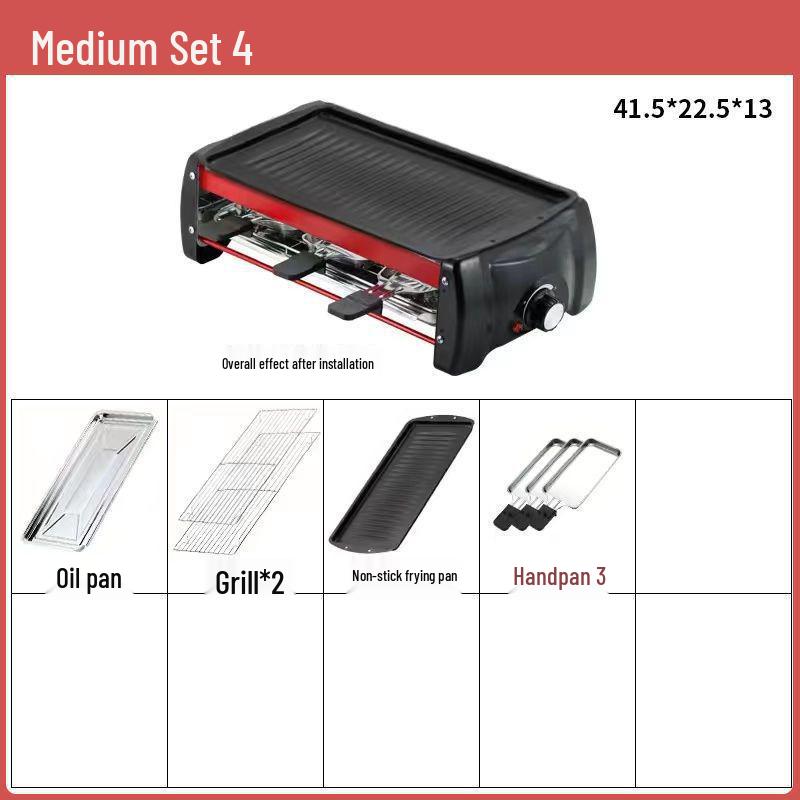 Smokeless Electric BBQ Grill & Roaster - Double Layer Griddle, Grill Pan, and Charcoal Rack