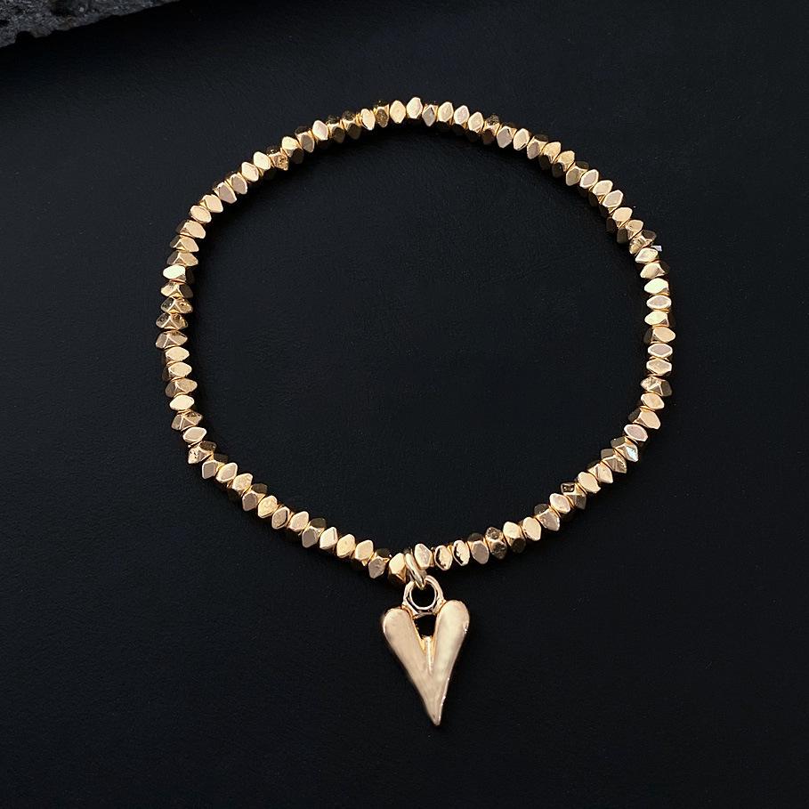 

Золотой маленький браслет из сплава любви ins темперамент простой и холодный стиль женский универсальный ювелирный elastic adjustable