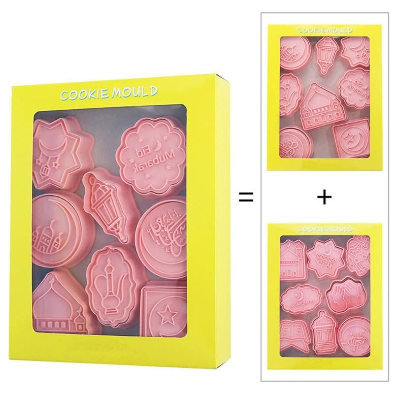 16Pieces Durable Plastic Eid Cookie Molds Portable Eid Cookie Molds For School Event And Community Celebration